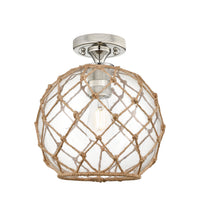 Downtown Flush Mount Satin Nickel Brass