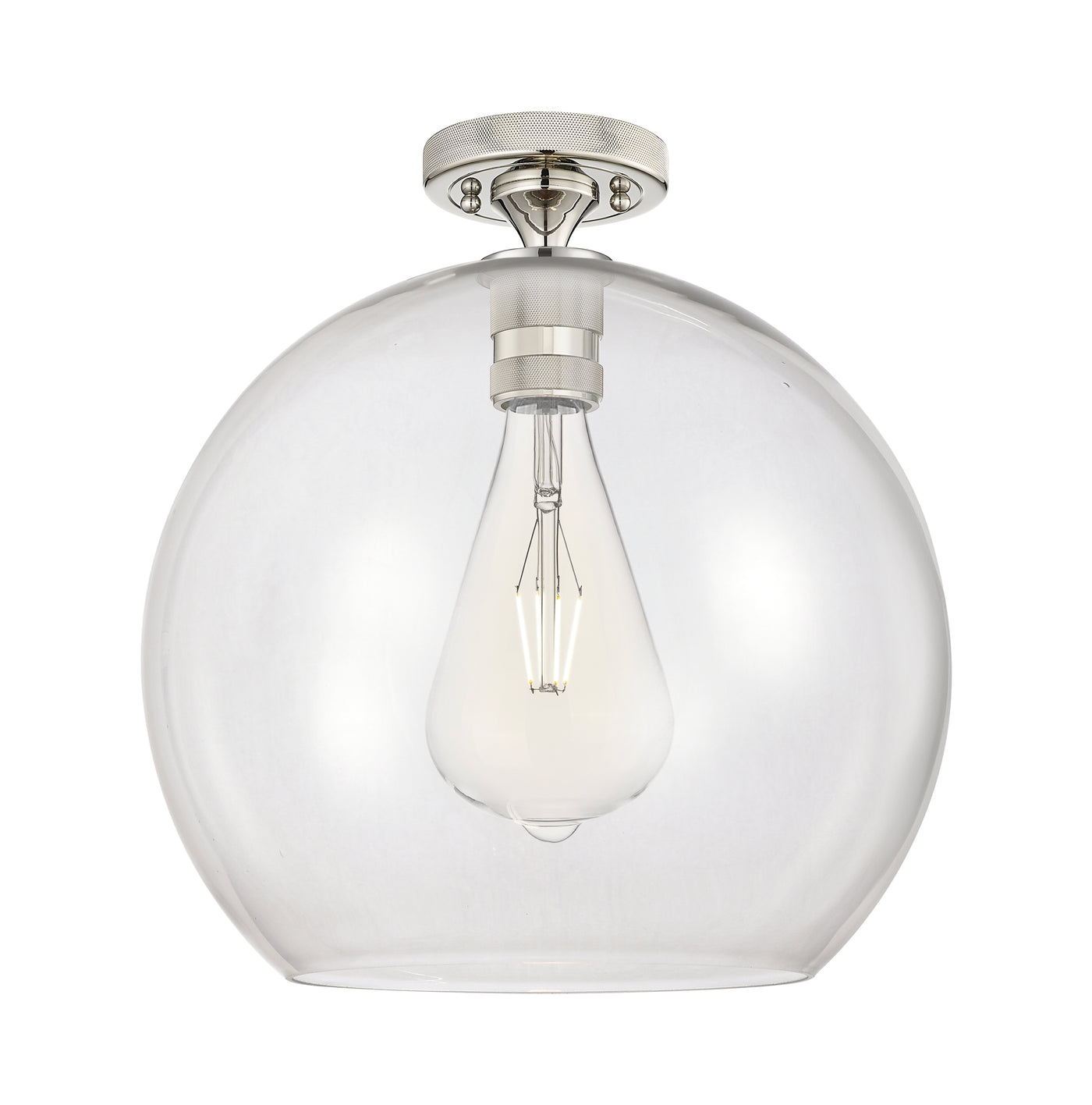 Downtown Flush Mount Satin Nickel Cast Brass