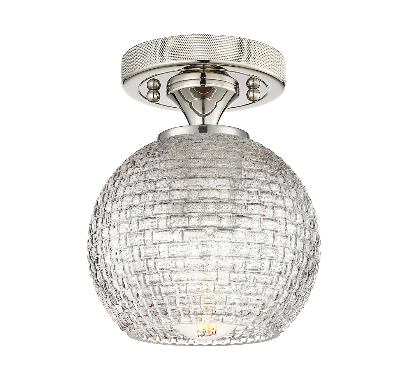 Downtown Flush Mount Satin Nickel Cast Brass