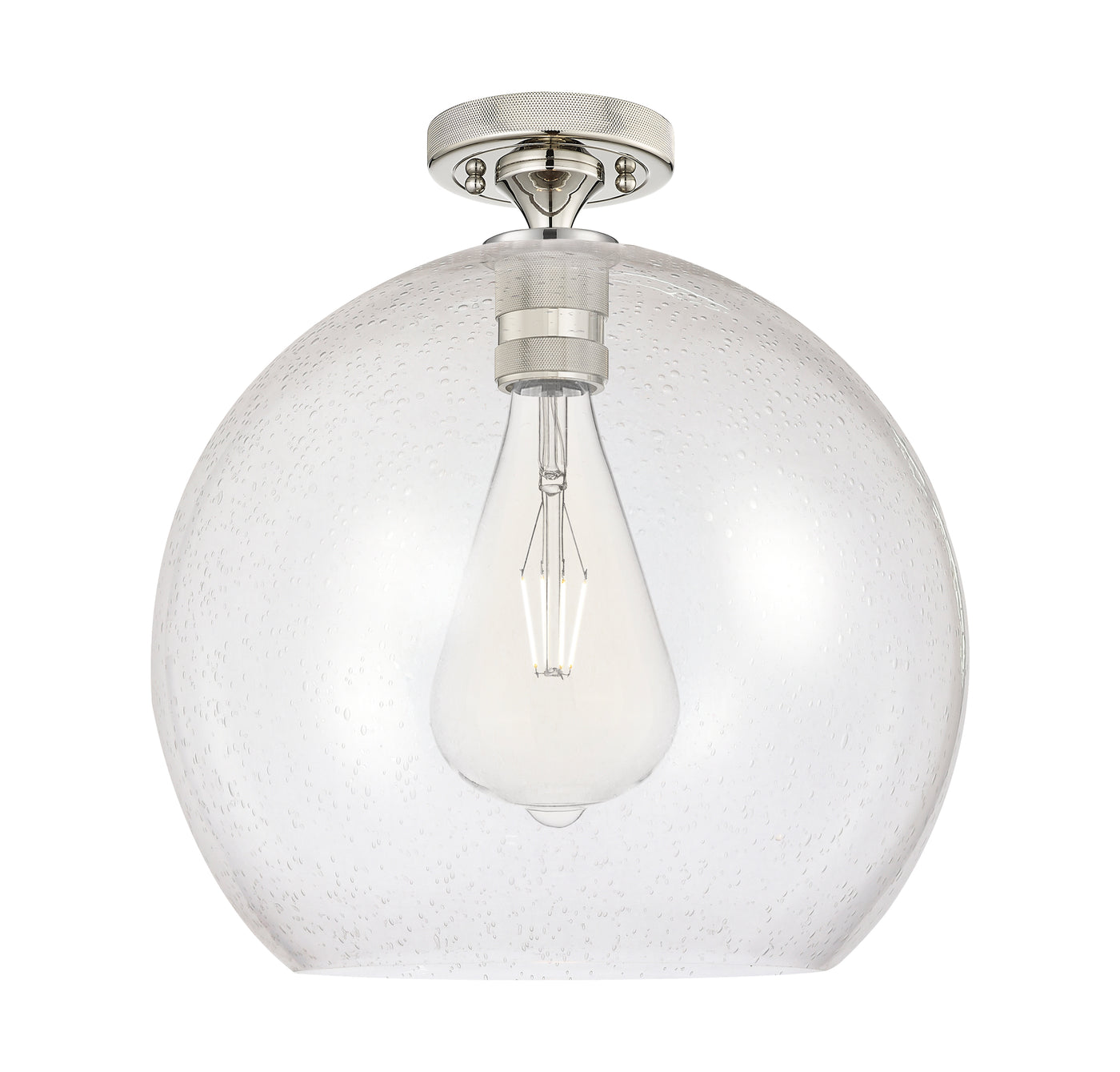 Downtown Flush Mount Satin Nickel Cast Brass