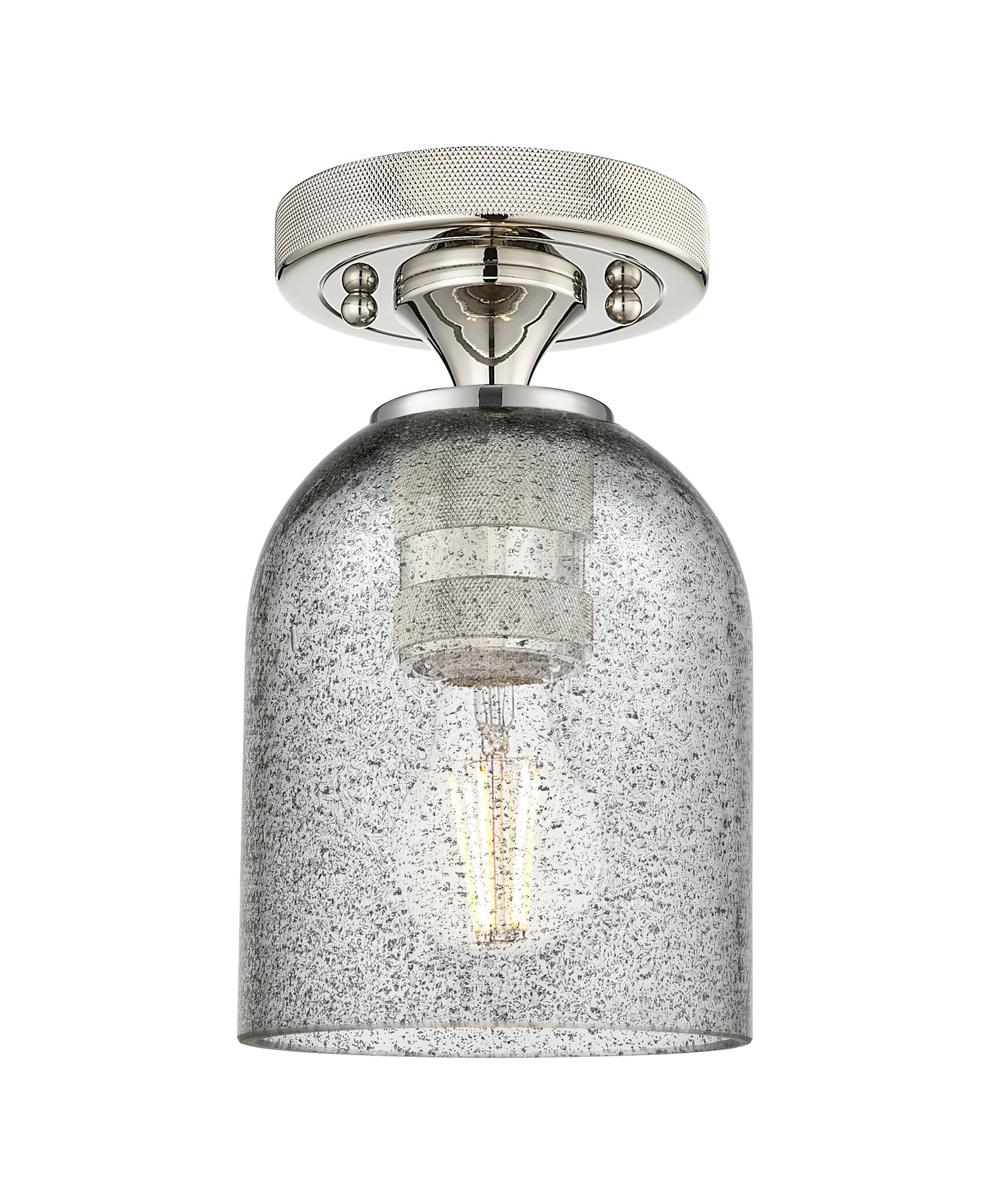 Downtown Flush Mount Satin Nickel Brass