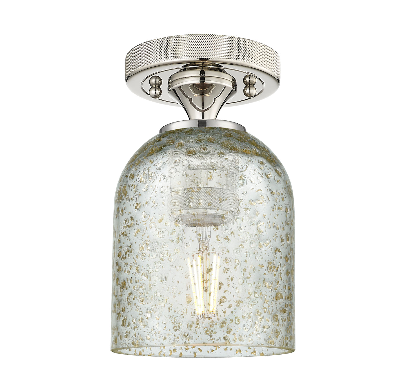 Downtown Flush Mount Satin Nickel Brass