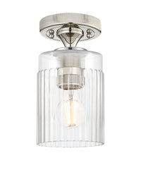Downtown Flush Mount Satin Nickel Brass
