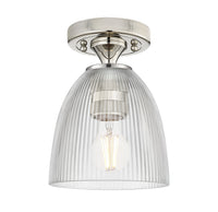 Downtown Flush Mount Satin Nickel Glass