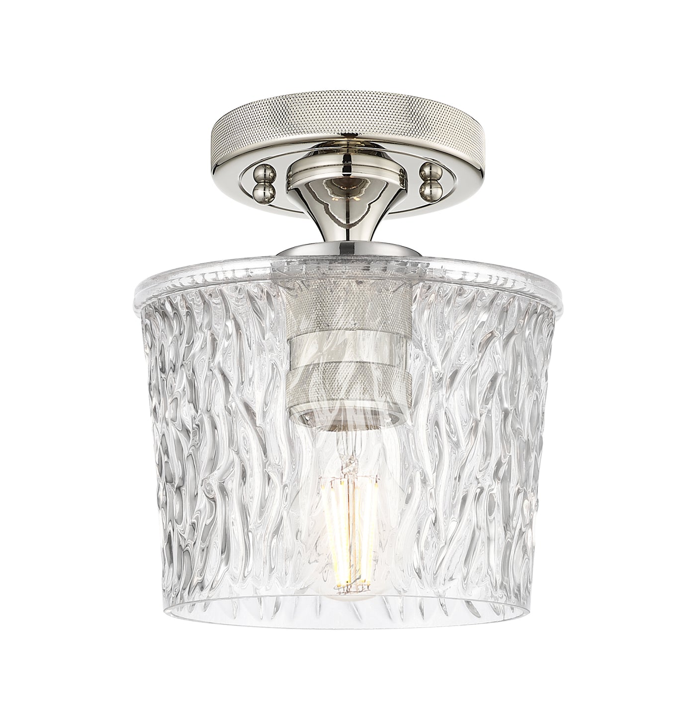 Downtown Flush Mount Satin Nickel Brass