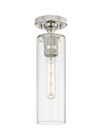 Downtown Flush Mount Satin Nickel Glass