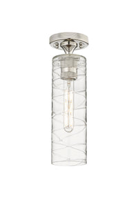 Downtown Flush Mount Satin Nickel Glass