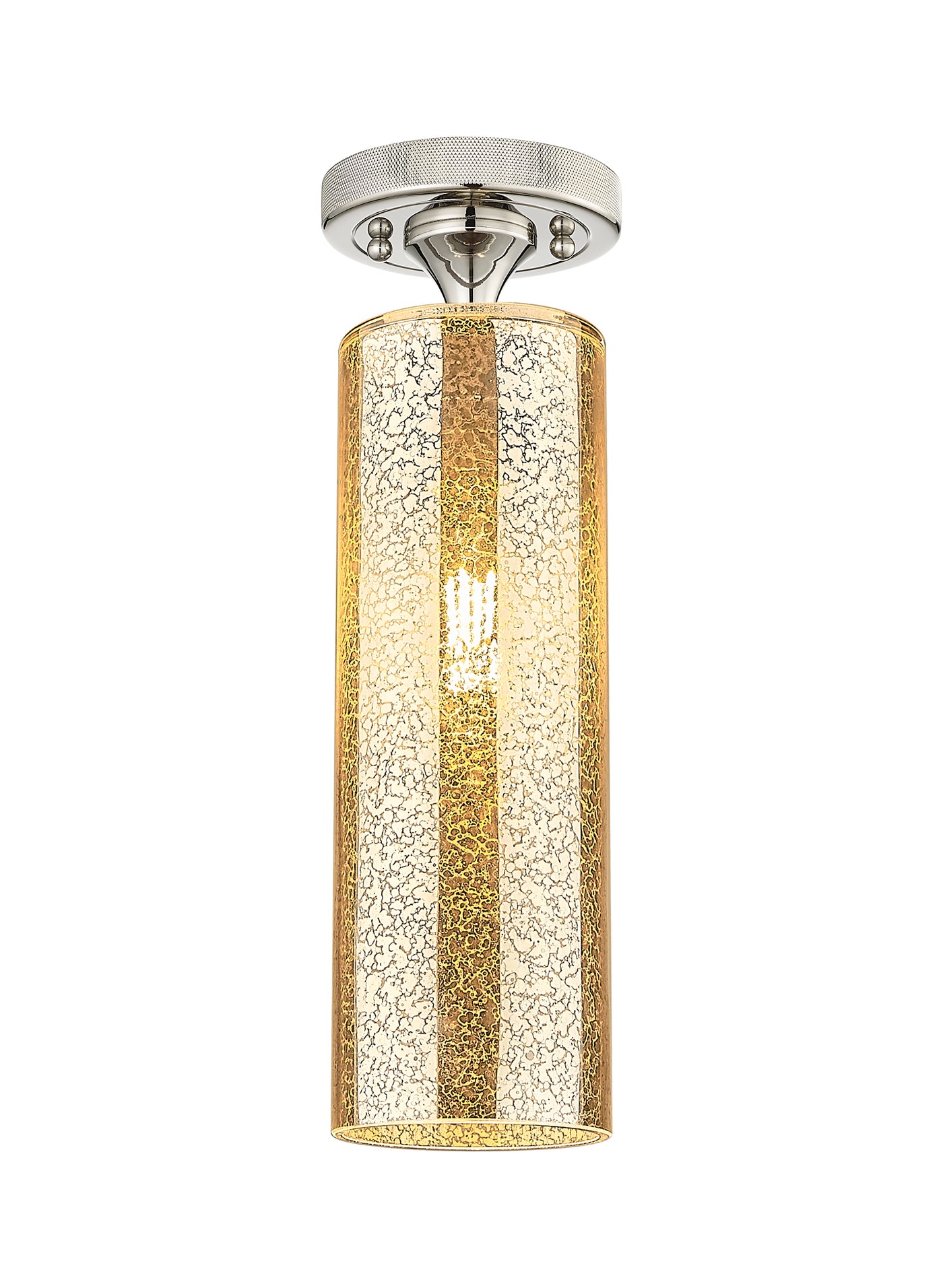 Downtown Flush Mount Satin Nickel Glass