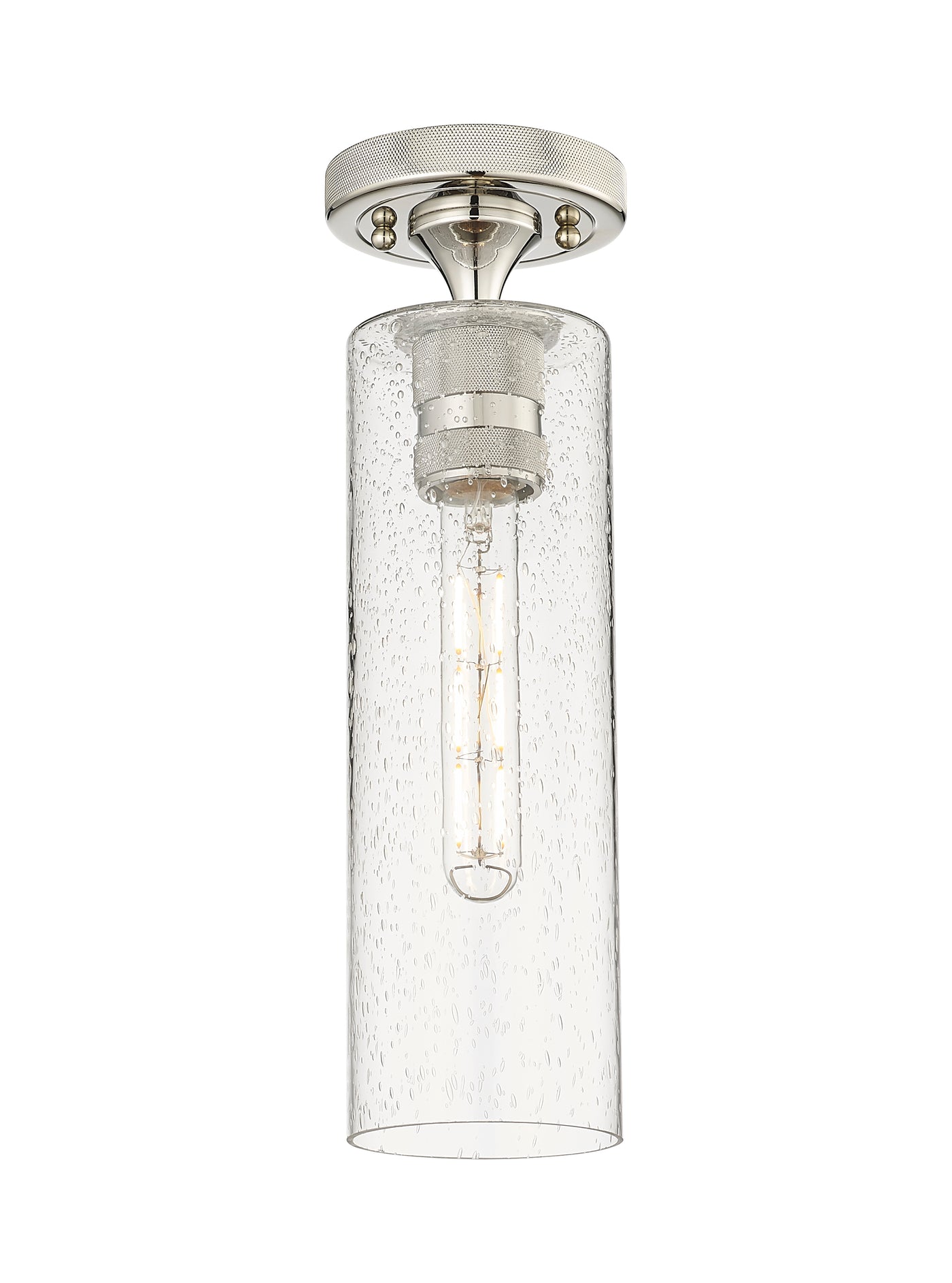 Downtown Flush Mount Satin Nickel Glass