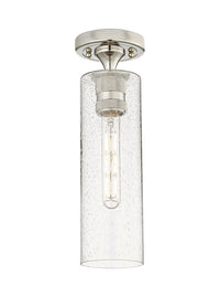 Downtown Flush Mount Satin Nickel Glass