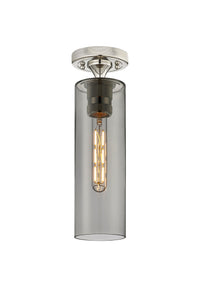 Downtown Flush Mount Satin Nickel Glass