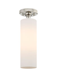 Downtown Flush Mount Satin Nickel Glass