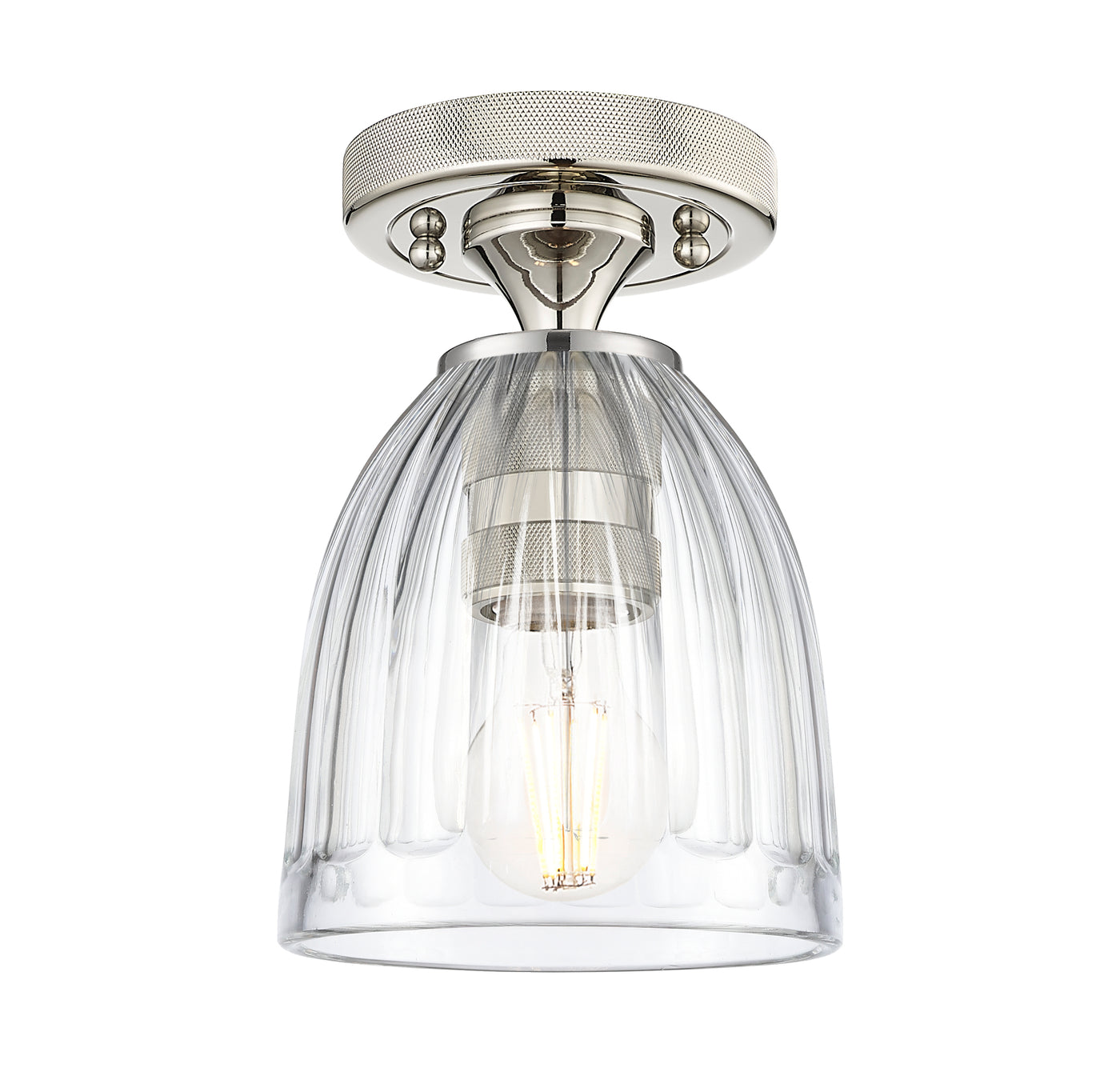 Downtown Flush Mount Satin Nickel Brass