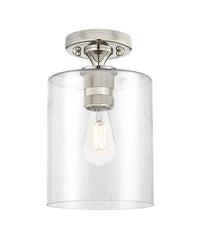Downtown Flush Mount Satin Nickel Glass