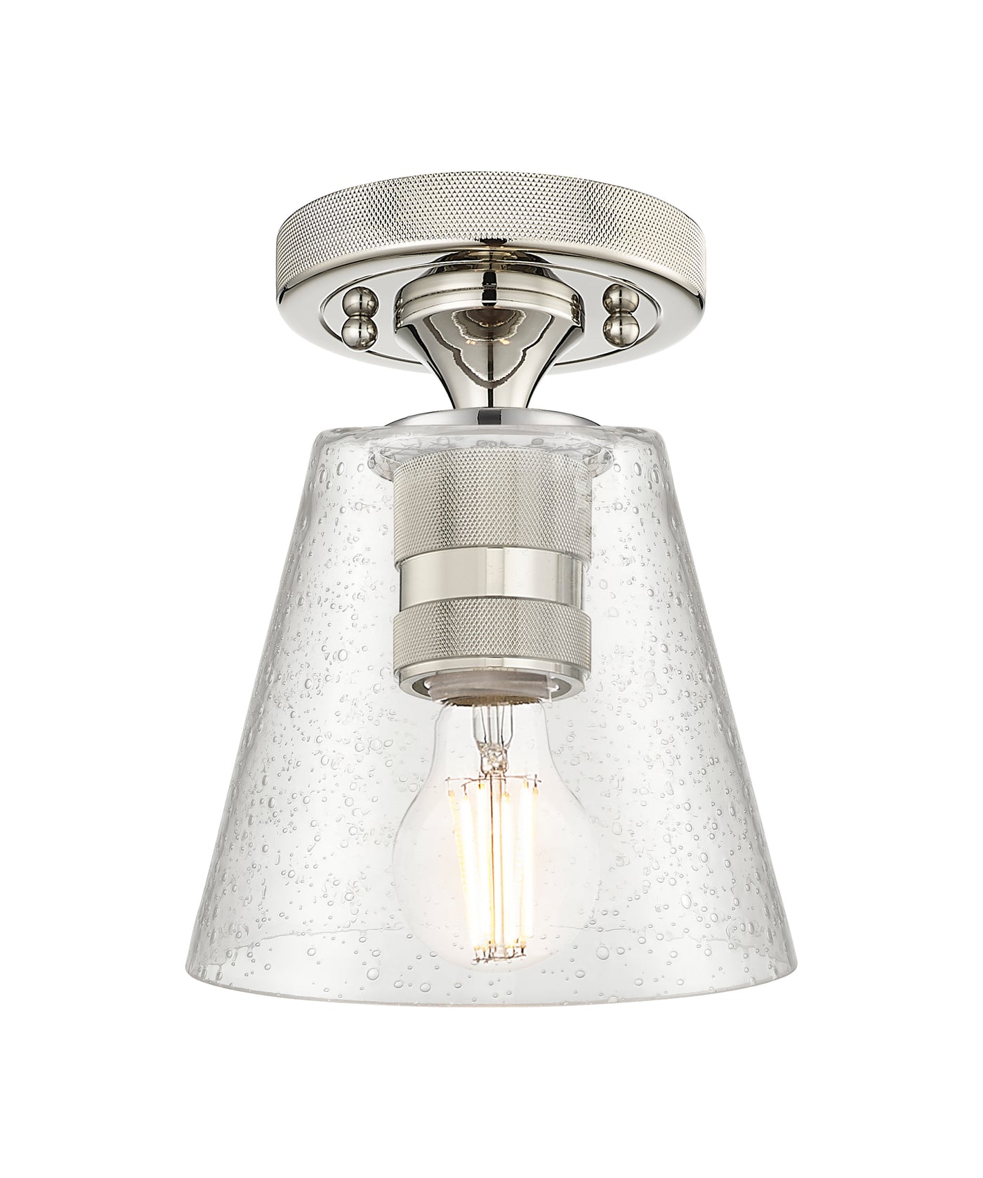 Downtown Flush Mount Satin Nickel Cast Brass