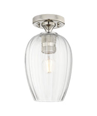 Downtown Flush Mount Satin Nickel Glass