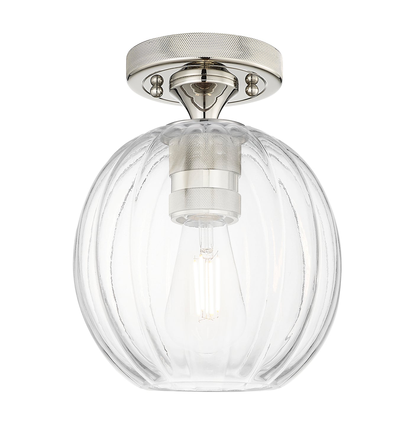 Downtown Flush Mount Satin Nickel Brass