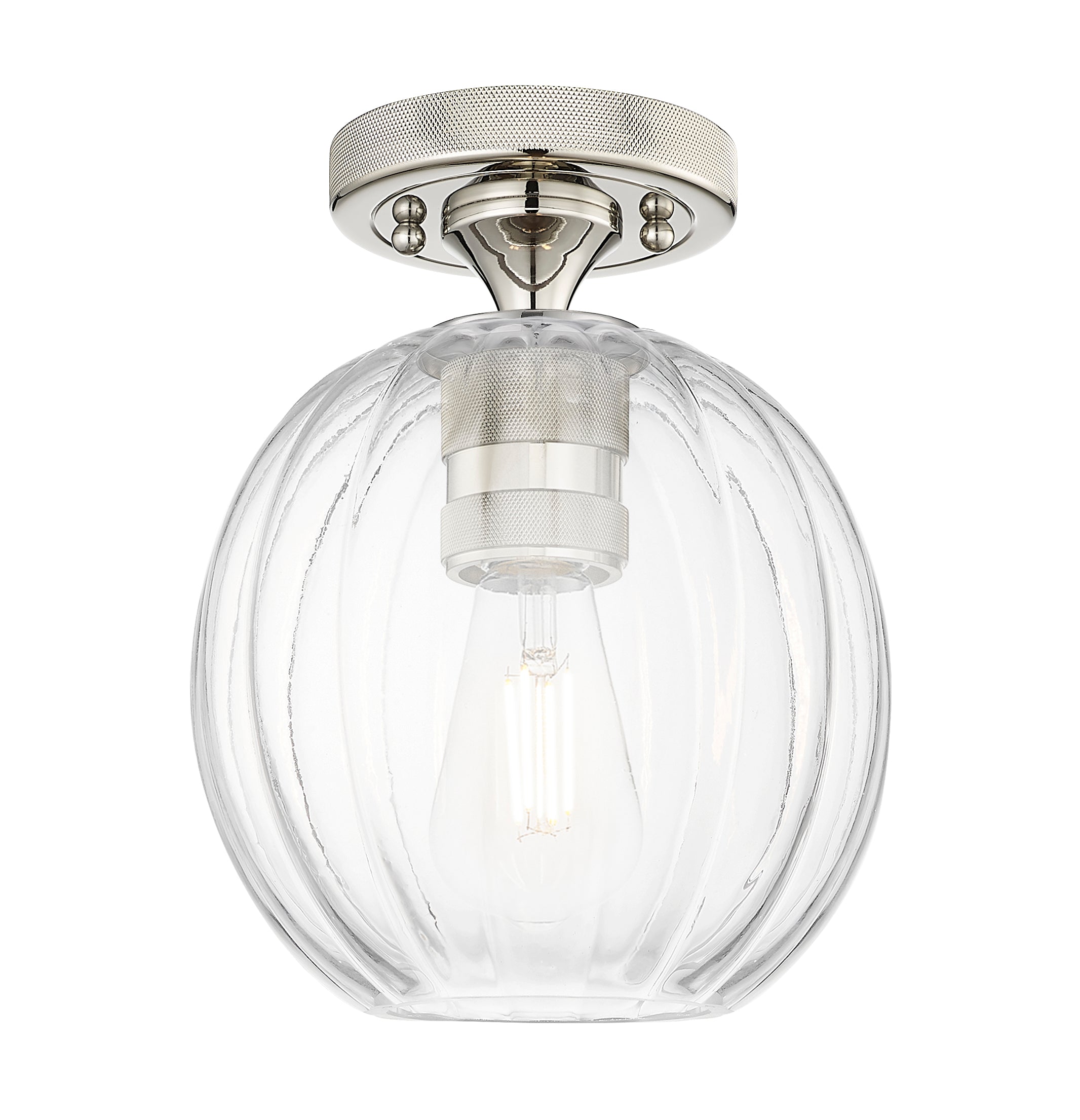Downtown Flush Mount Satin Nickel Brass