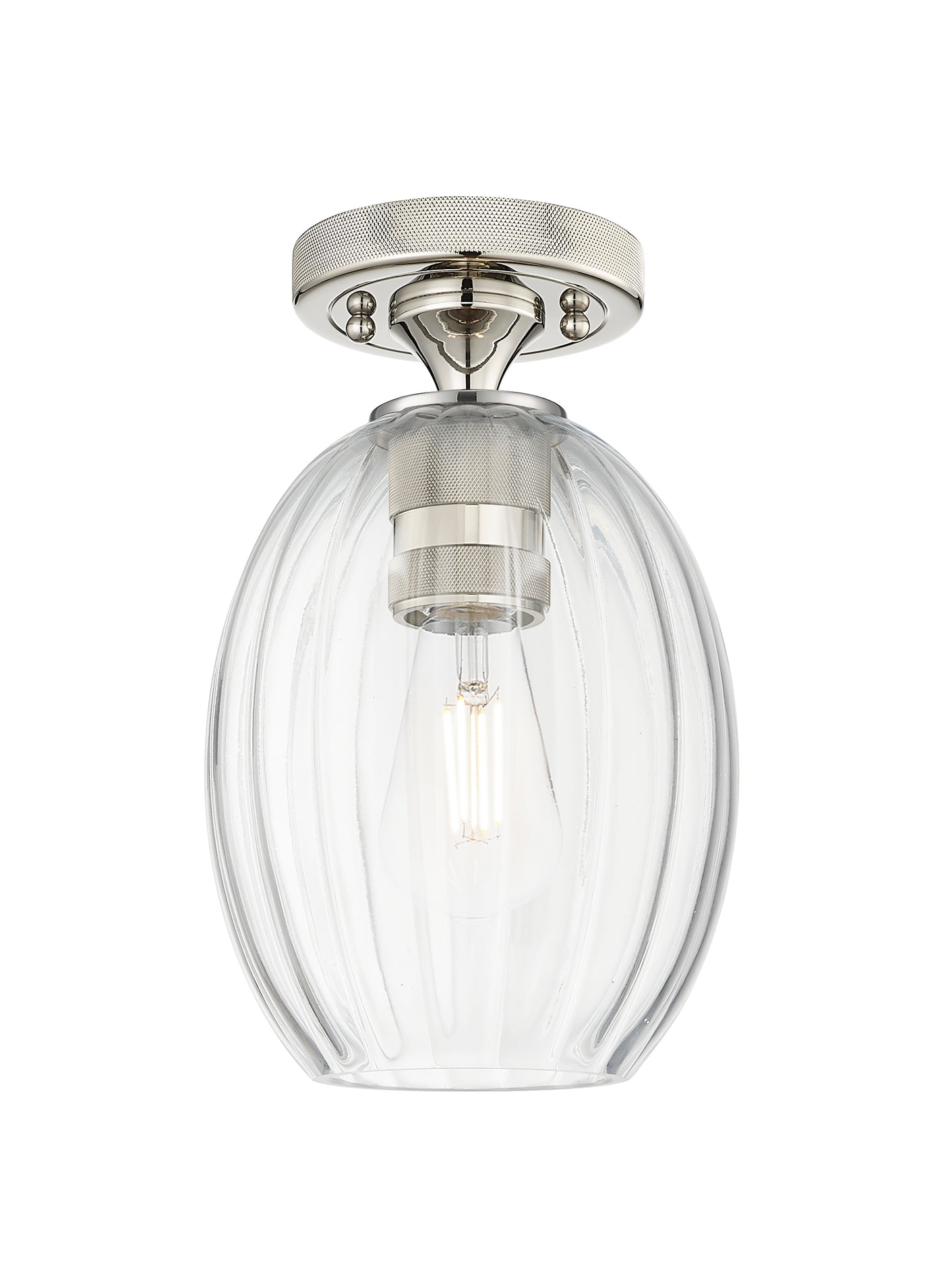 Downtown Flush Mount Satin Nickel Cast Brass