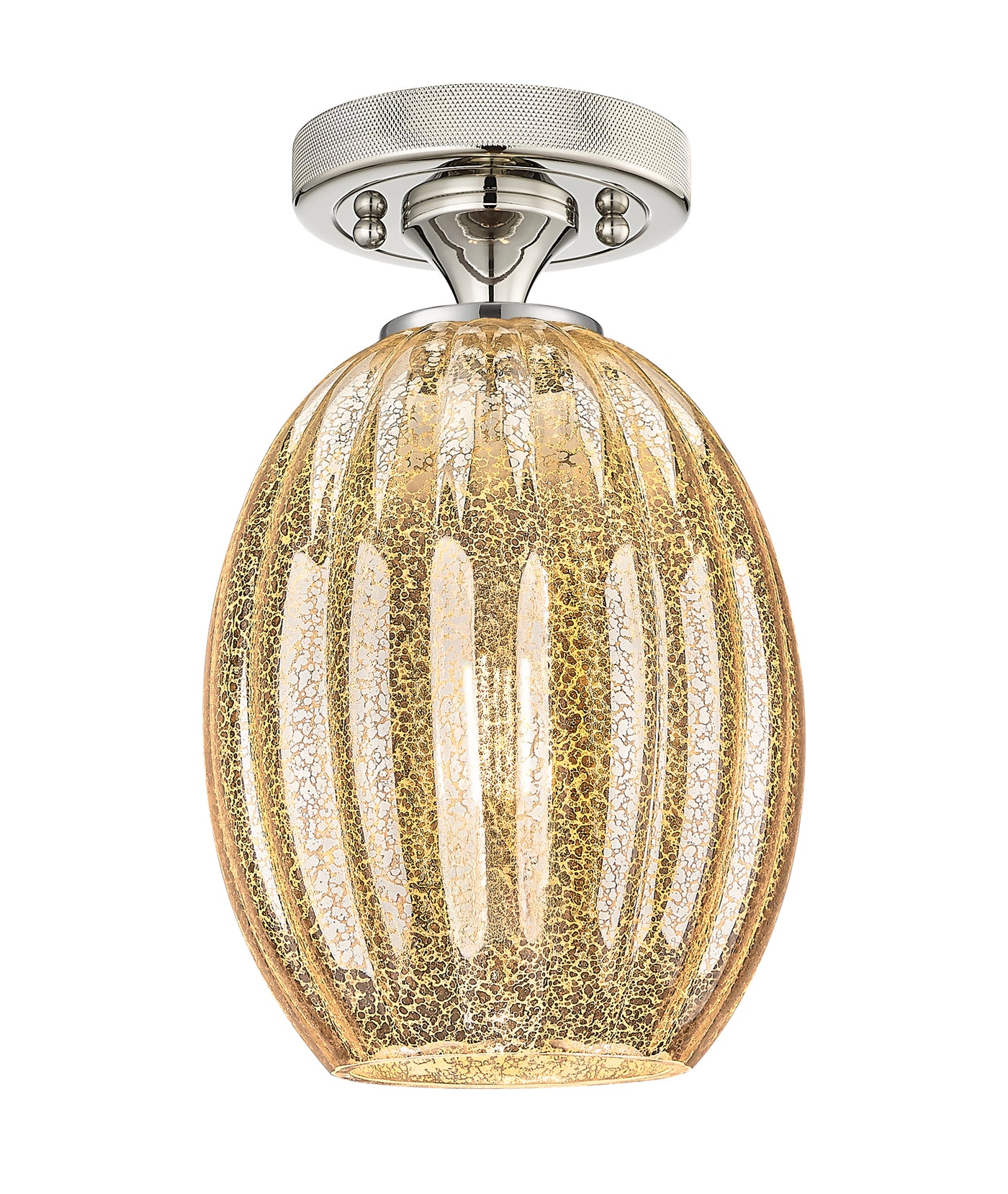 Downtown Flush Mount Satin Nickel Cast Brass