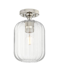 Downtown Flush Mount Satin Nickel Cast Brass