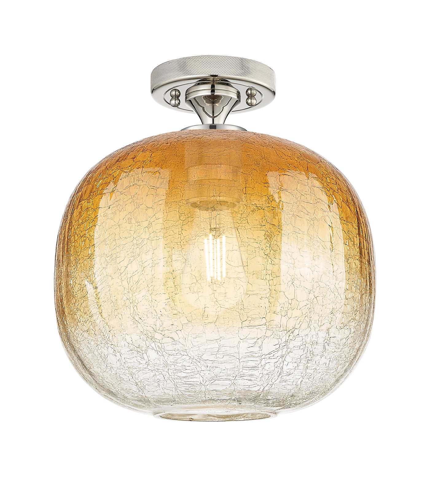 Downtown Flush Mount Satin Nickel Glass