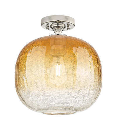 Downtown Flush Mount Satin Nickel Glass