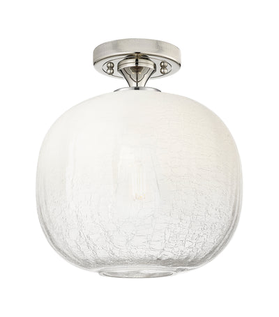 Downtown Flush Mount Satin Nickel Glass