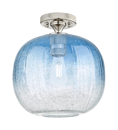 Downtown Flush Mount Satin Nickel Glass