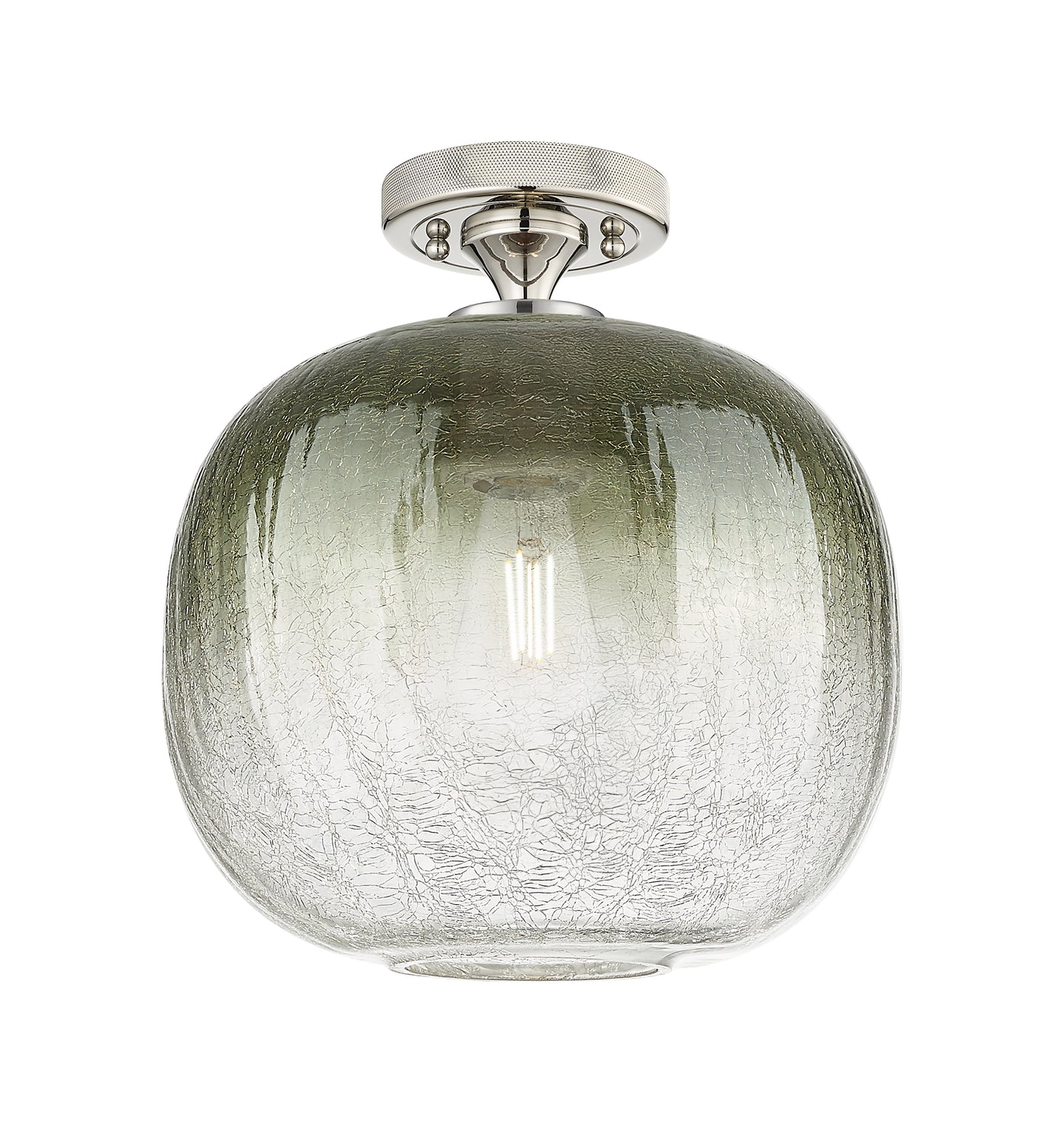 Downtown Flush Mount Satin Nickel Glass