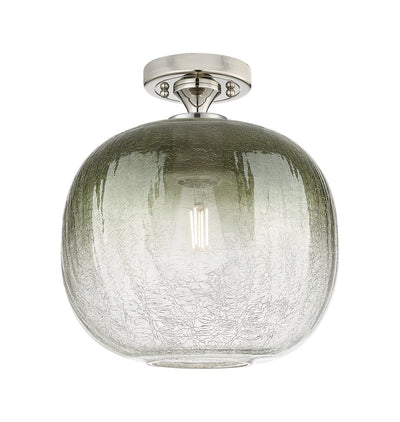 Downtown Flush Mount Satin Nickel Glass