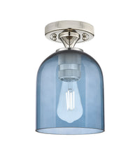 Downtown Flush Mount Satin Nickel Glass