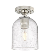 Downtown Flush Mount Satin Nickel Glass