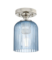Downtown Flush Mount Satin Nickel Glass