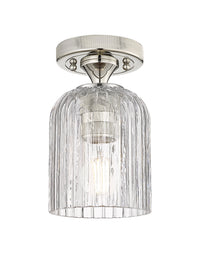 Downtown Flush Mount Satin Nickel Glass