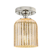Downtown Flush Mount Satin Nickel Glass