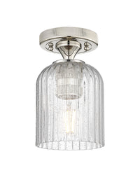 Downtown Flush Mount Satin Nickel Glass