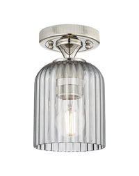 Downtown Flush Mount Satin Nickel Glass