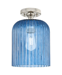 Downtown Flush Mount Satin Nickel Glass