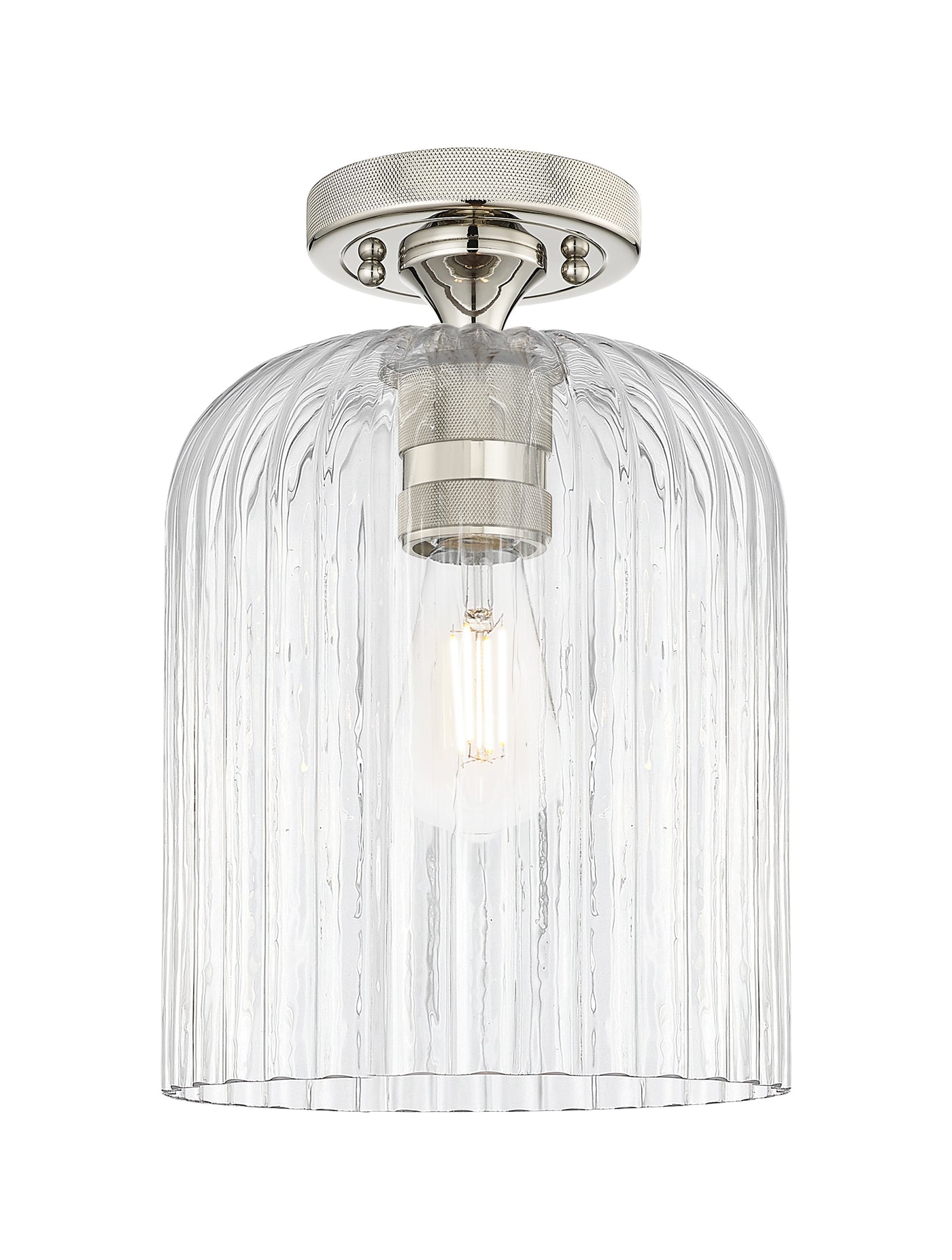 Downtown Flush Mount Satin Nickel Glass