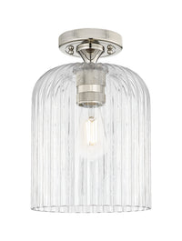 Downtown Flush Mount Satin Nickel Glass