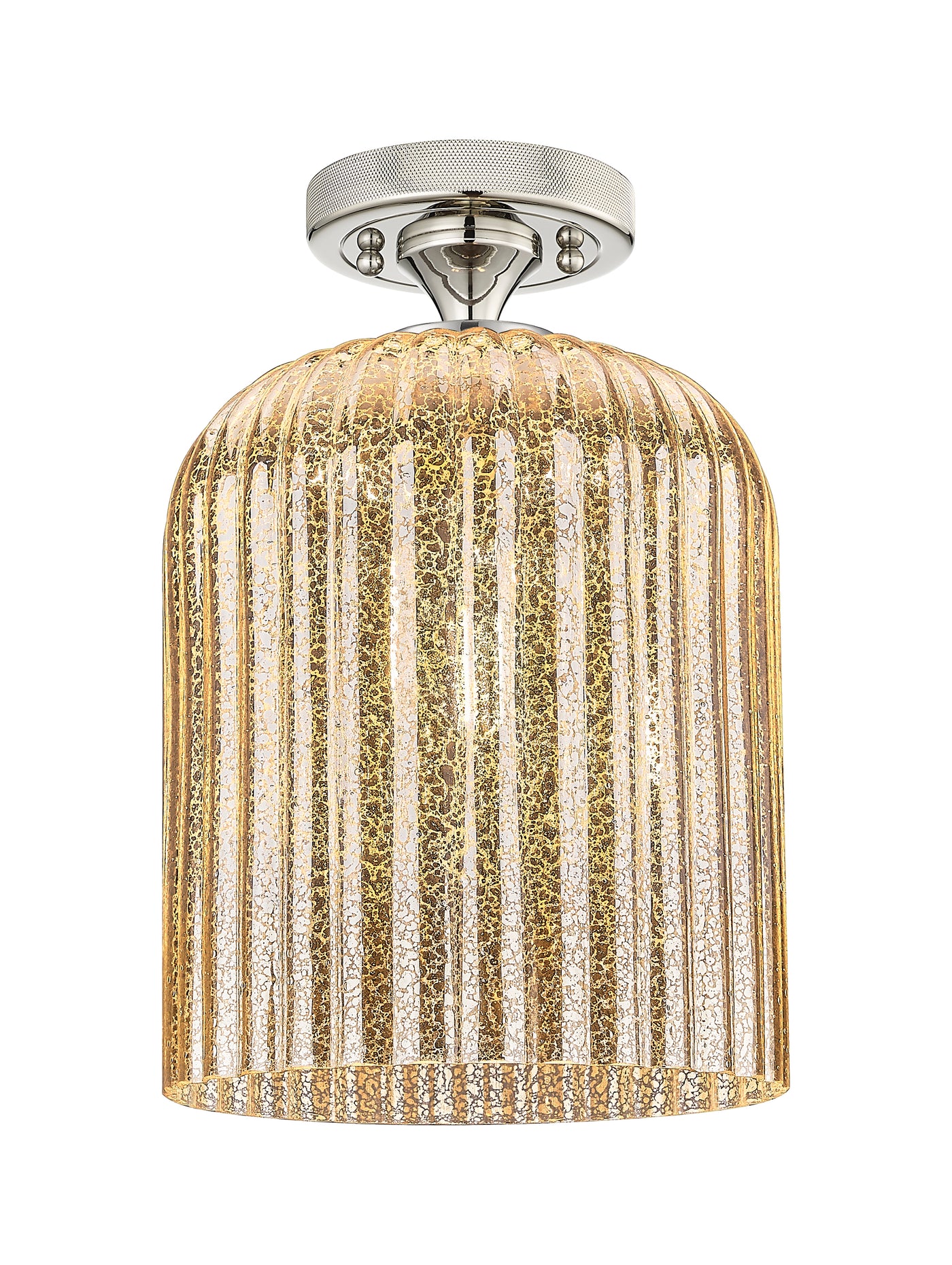 Downtown Flush Mount Satin Nickel Glass
