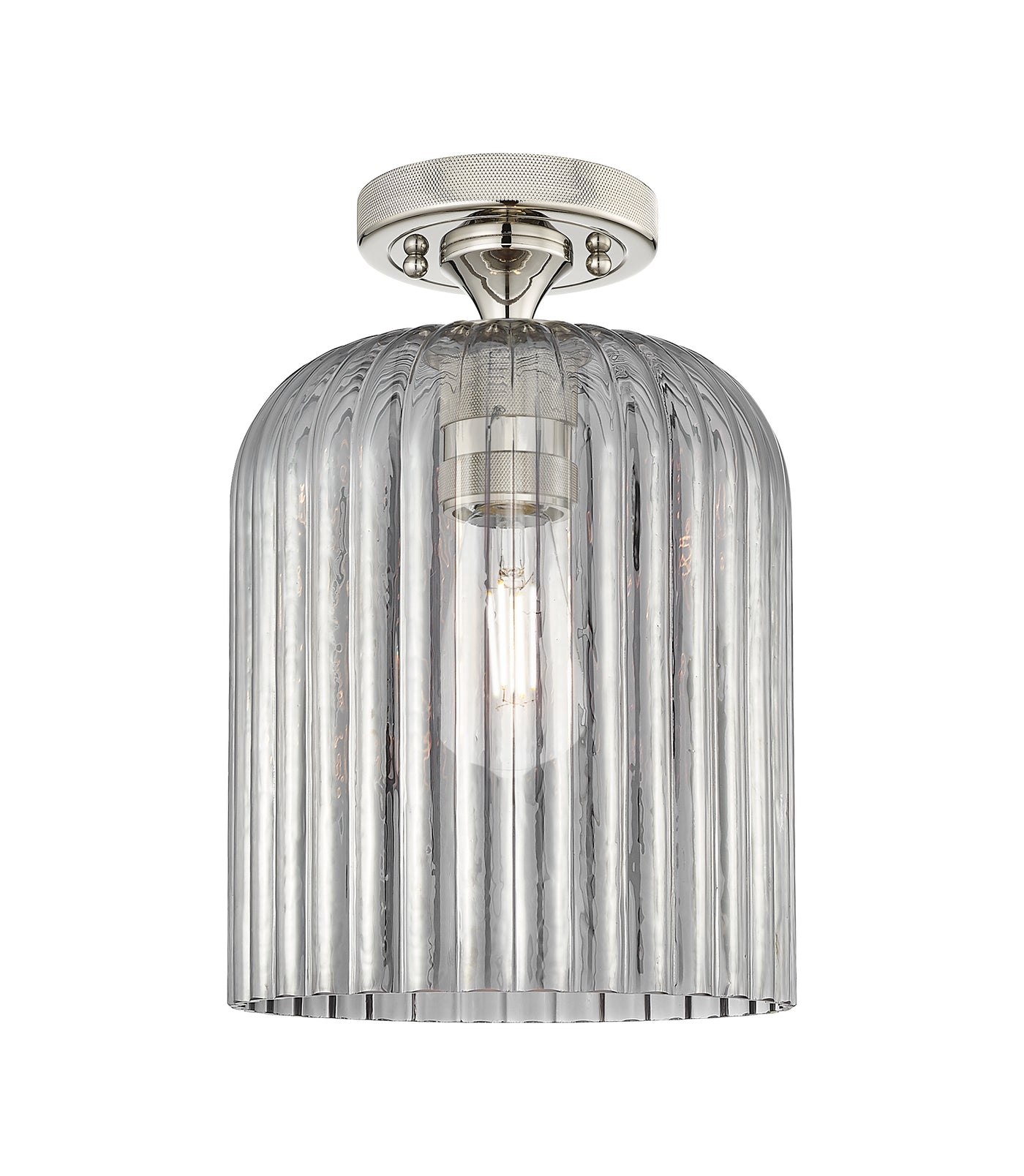 Downtown Flush Mount Satin Nickel Glass