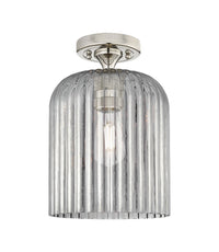 Downtown Flush Mount Satin Nickel Glass