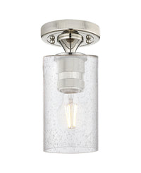 Downtown Flush Mount Satin Nickel Glass