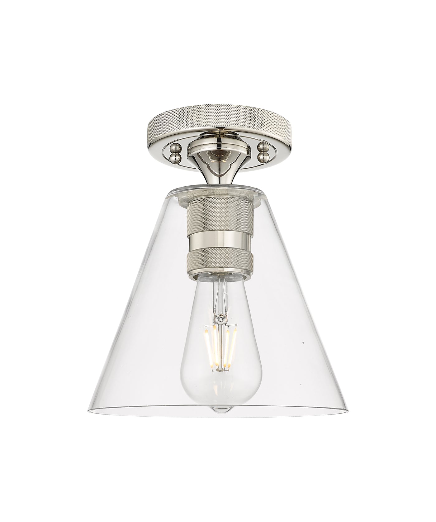 Downtown Flush Mount Satin Nickel Glass