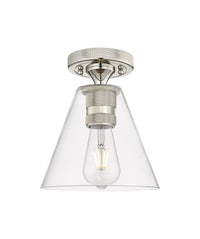 Downtown Flush Mount Satin Nickel Glass