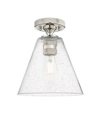 Downtown Flush Mount Satin Nickel Glass