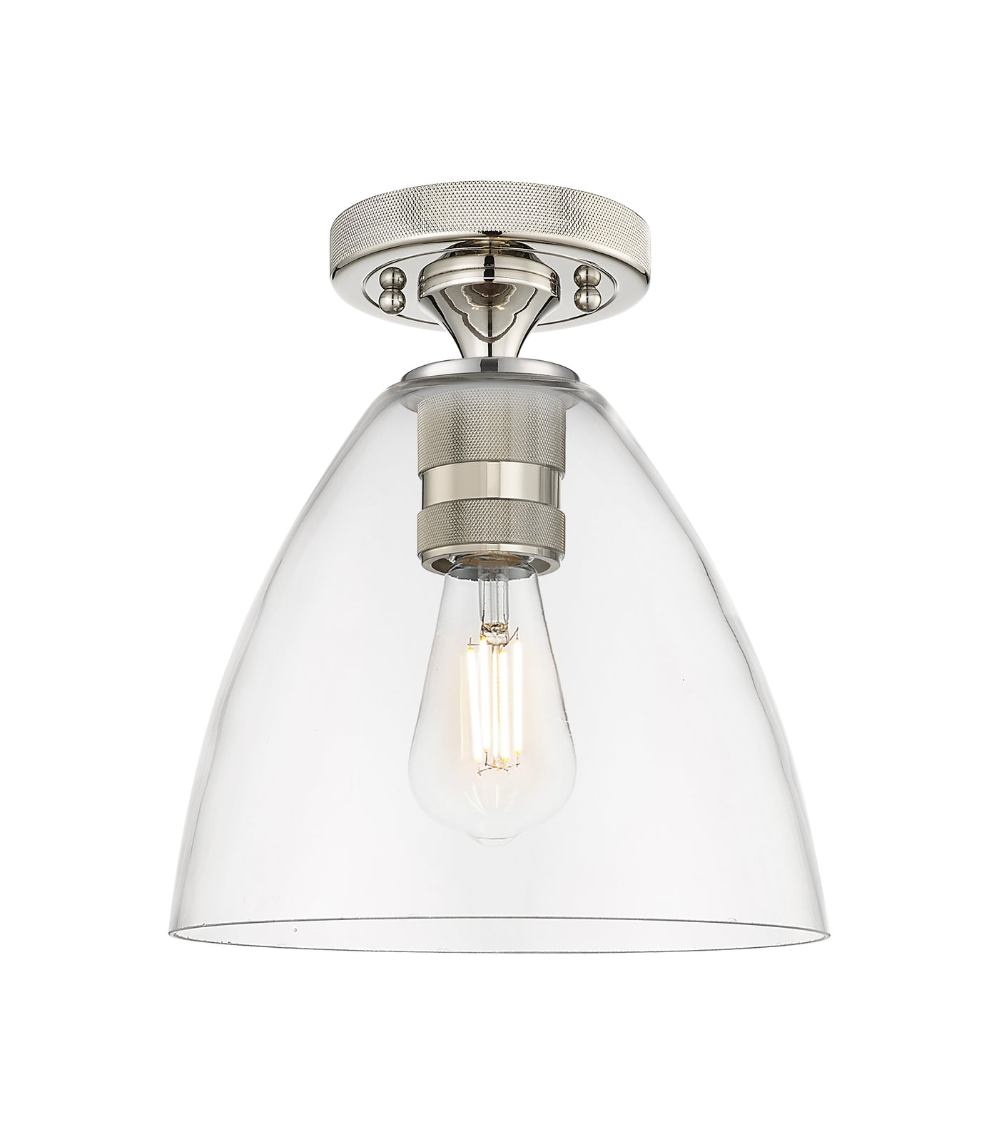 Downtown Flush Mount Satin Nickel Glass