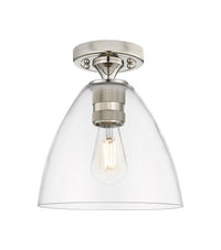 Downtown Flush Mount Satin Nickel Glass
